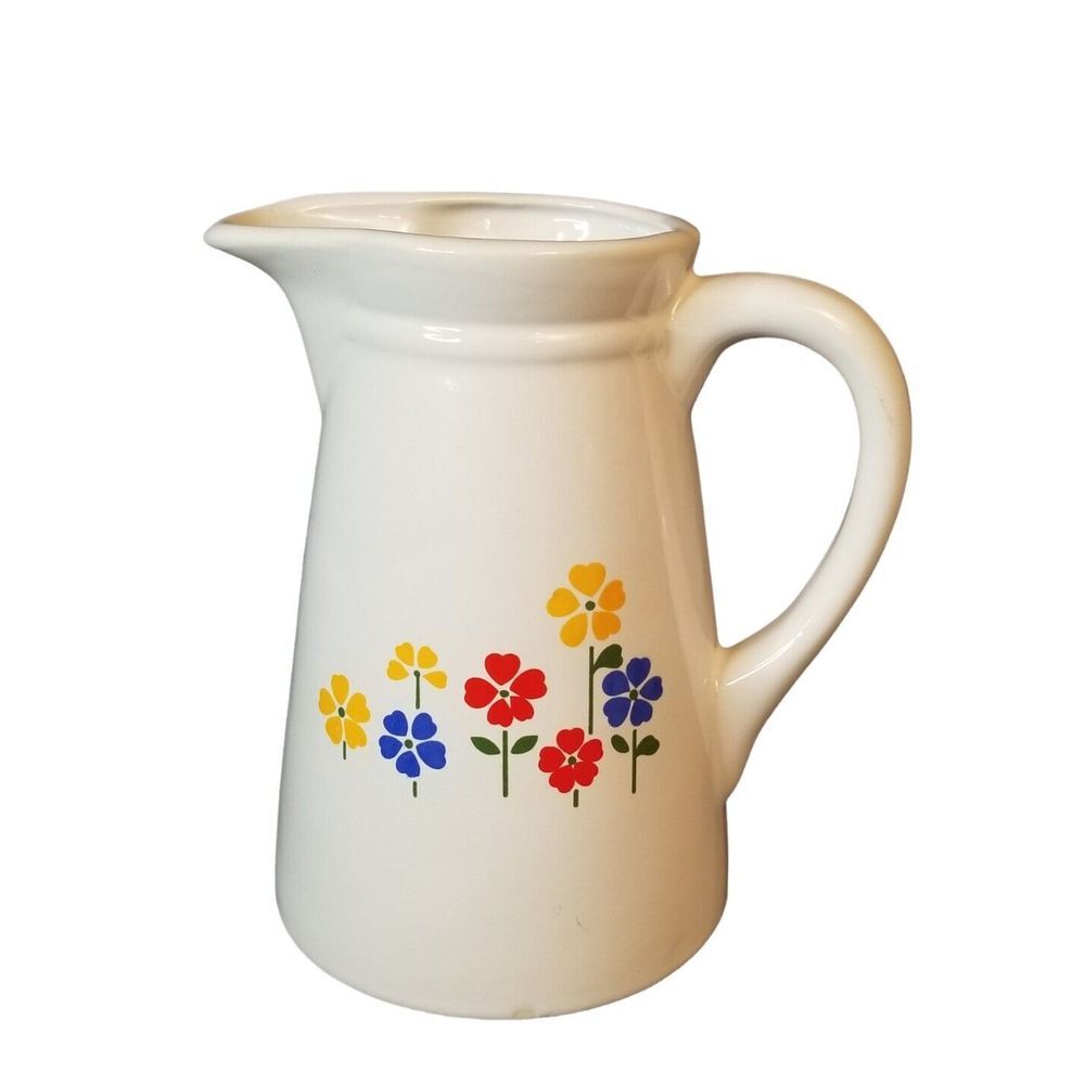 Vintage Beautiful Water Pitcher Flowers‎ Design Made in Taiwan